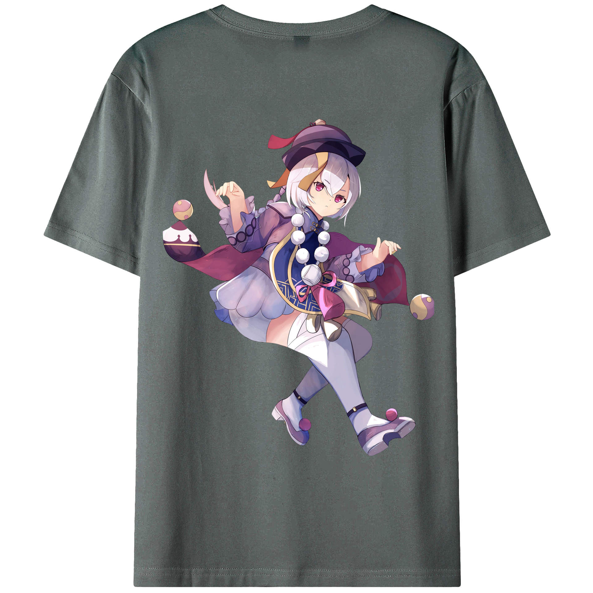 げんし神 七七 なな  genshin Nana 綿100％ メンズ半袖Tシャツ（バックプリント） 通気性